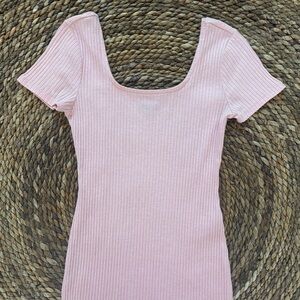 Blush Pink Ribber Bodycon Dress